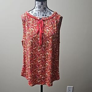 7th Avenue Design Studio New York & Company Stretchy Sleeveless Floral Large Top